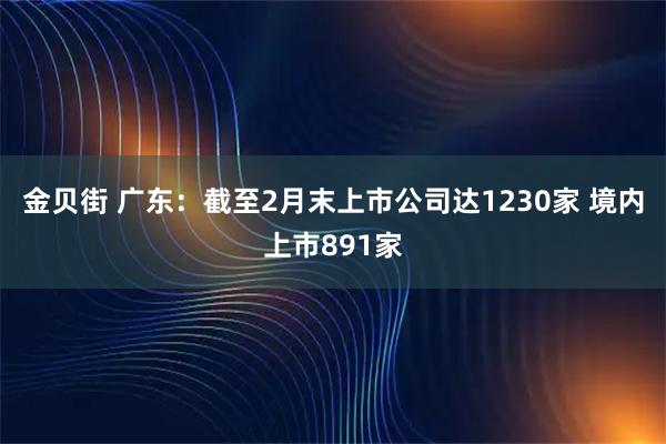 金贝街 广东:截至2月末上市公司达1230家 境内上市891家