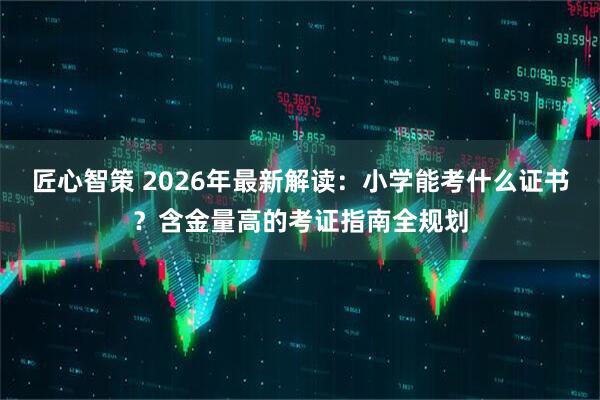 匠心智策 2026年最新解读：小学能考什么证书？含金量高的考证指南全规划
