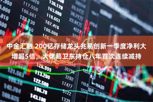 中金汇融 200亿存储龙头兆易创新一季度净利大增超5倍，大佬葛卫东持仓八年首次连续减持