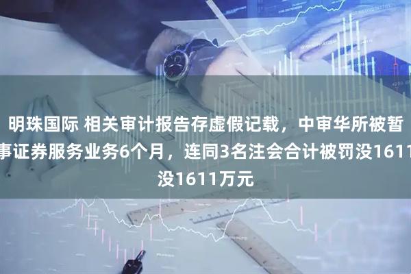 明珠国际 相关审计报告存虚假记载，中审华所被暂停从事证券服务业务6个月，连同3名注会合计被罚没1611万元