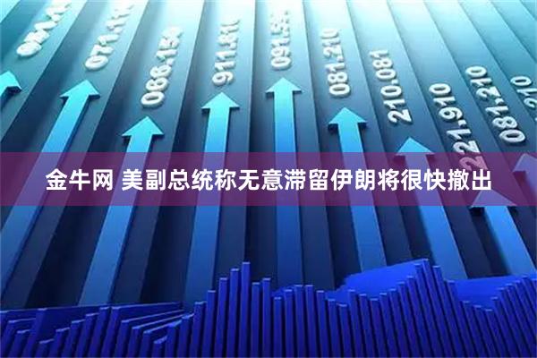 金牛网 美副总统称无意滞留伊朗将很快撤出