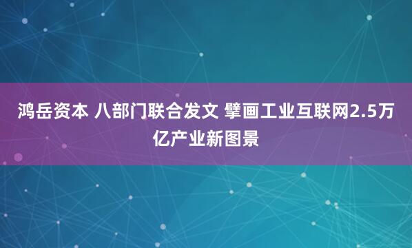 鸿岳资本 八部门联合发文 擘画工业互联网2.5万亿产业新图景